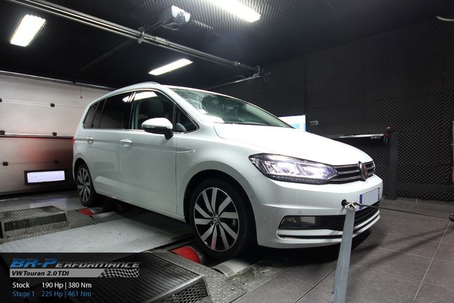 37% power with Stage 1 ECU Remap on Volkswagen Touran 2.0 TDI PD